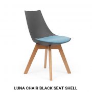 Luna Chair black with Oak Base